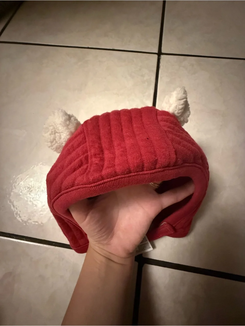 GAP Red Ribbed Baby Footie with Matching Hat